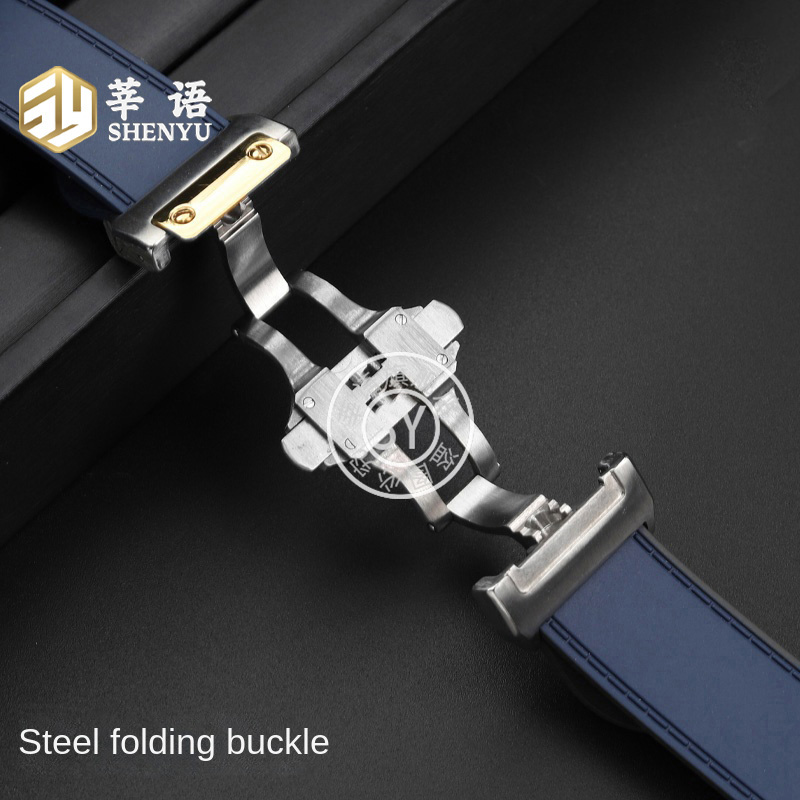 Shenyu Rubber watch strap For  - Cartier Watch Santos ulasan dan harga
