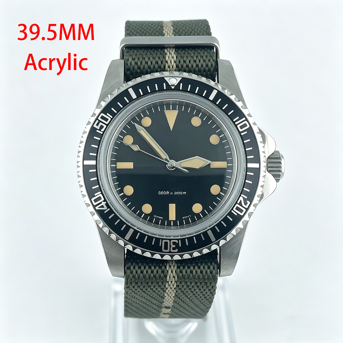 39.5mm Diver Retro Watch No Ca - Tropic Strap Vintage ulasan dan harga