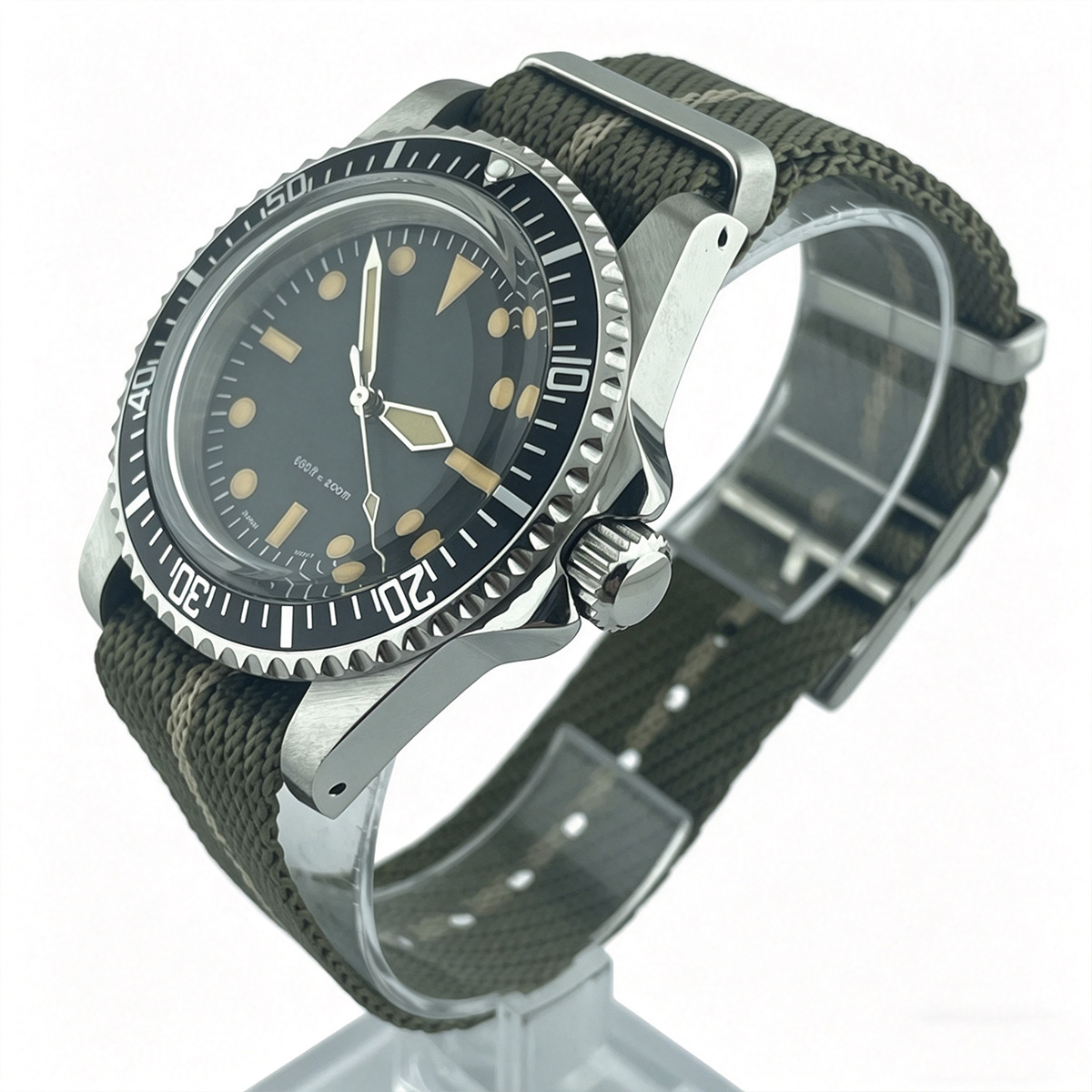 39.5mm Diver Retro Watch No Ca - Tropic Strap Vintage ulasan dan harga