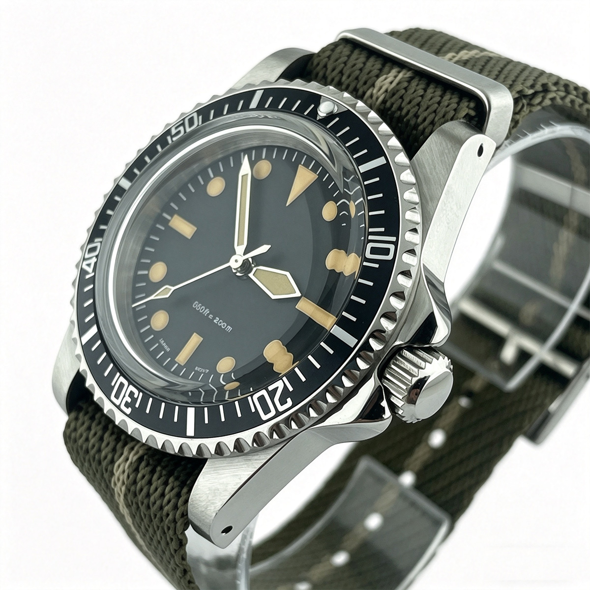 39.5mm Diver Retro Watch No Ca - Tropic Strap Vintage ulasan dan harga
