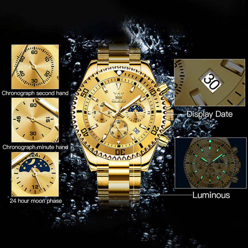 OLEVS 2870 Men's Watch Top Bra - Rolex Watch Submariner ulasan dan harga